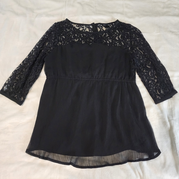 H&M Tops - H&M MAMA maternity top, black beaded empire waist, size M, EUC